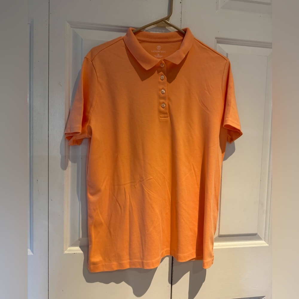 Lands' End Vibrant Orange Pima Cotton Top